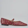 Ballerine tacco 1cm pelle rosso