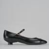 Ballerine tacco 3cm pelle nero