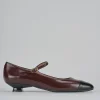Ballerine tacco 3cm pelle bordo'