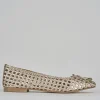 Ballerine tacco 1cm pelle oro
