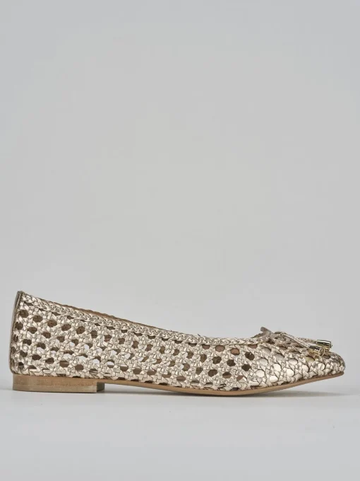 Ballerine tacco 1cm pelle oro