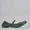 Ballerine tacco 1cm pelle verde