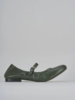 Ballerine tacco 1cm pelle verde