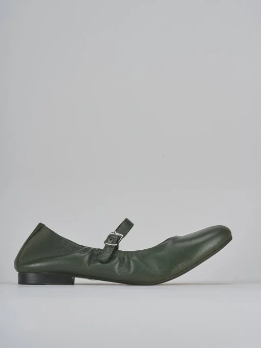 Ballerine tacco 1cm pelle verde