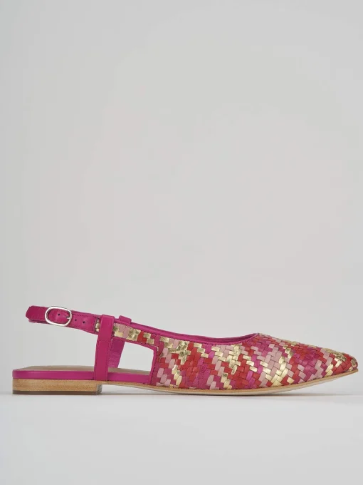 Ballerine tacco 1cm pelle rosa