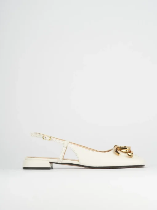 Ballerine tacco 1cm pelle beige