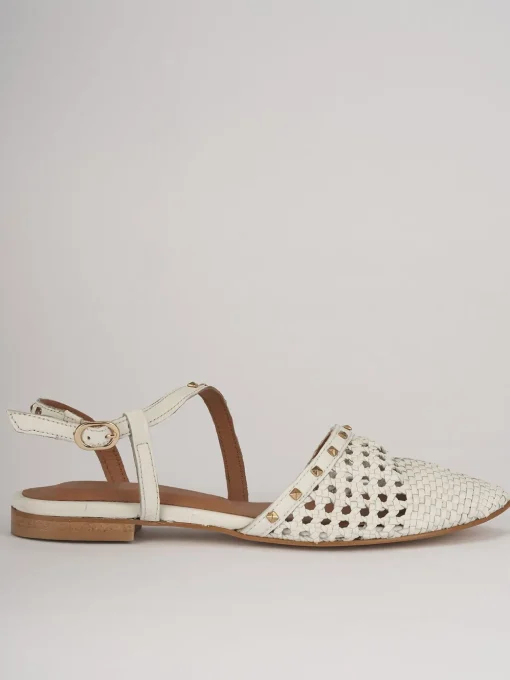 Ballerine tacco 1cm pelle bianco
