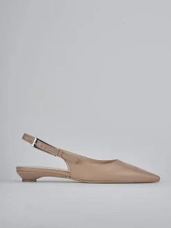 Ballerine tacco 2cm pelle marrone