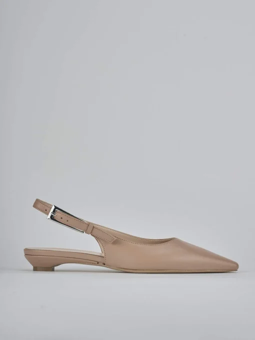 Ballerine tacco 2cm pelle marrone