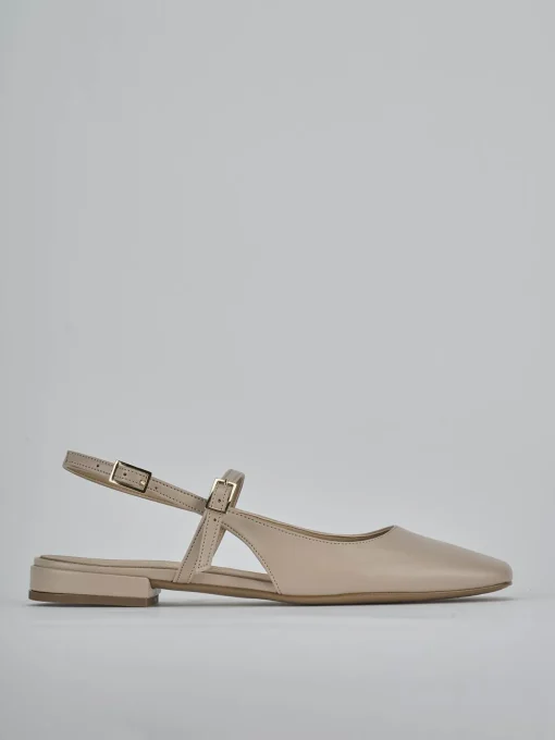 Ballerine tacco 1cm pelle beige