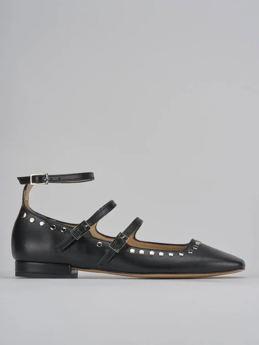 Ballerine tacco 1cm pelle nero