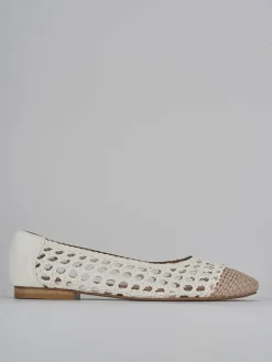 Ballerine tacco 1cm pelle bianco