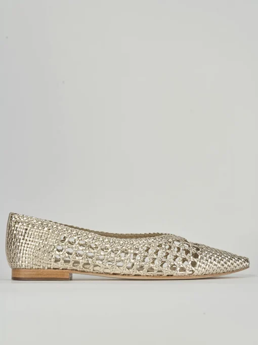 Ballerine tacco 1cm pelle oro