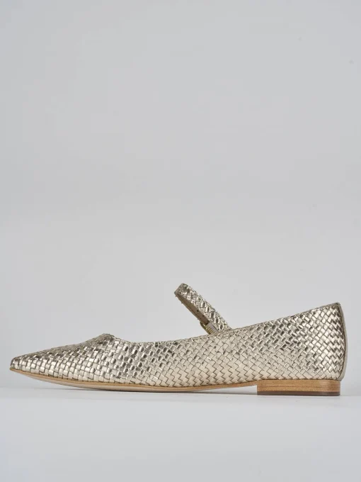 Ballerine tacco 1cm pelle oro