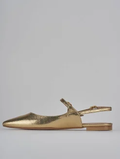 Ballerine tacco 1cm pelle oro