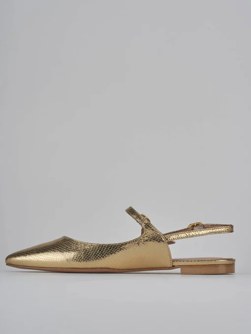 Ballerine tacco 1cm pelle oro