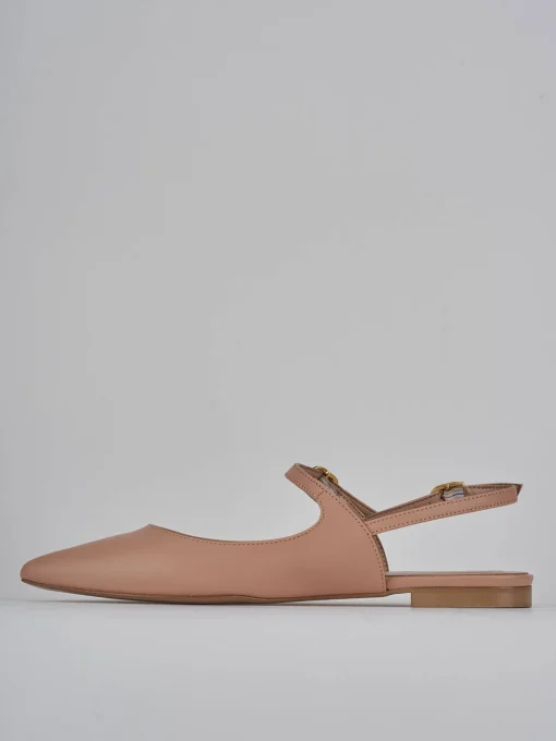 Ballerine tacco 1cm pelle rosa