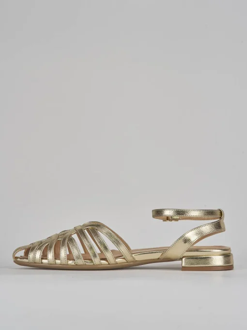 Ballerine tacco 1cm pelle oro