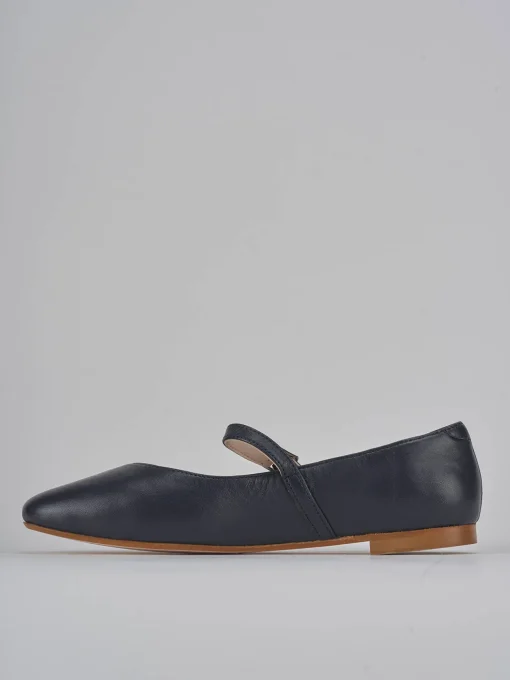 Ballerine tacco 1cm pelle blu