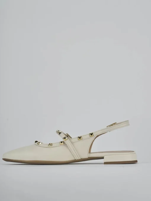 Ballerine tacco 1cm pelle bianco