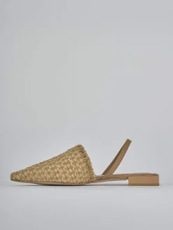 Ballerine tacco 1cm pelle marrone