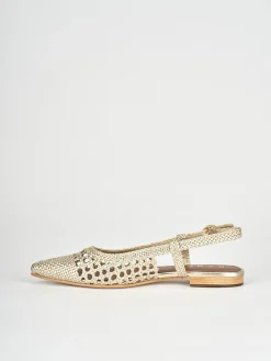 Ballerine tacco 1cm pelle oro