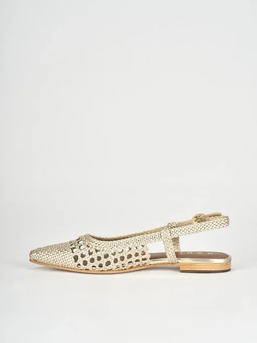 Ballerine tacco 1cm pelle oro