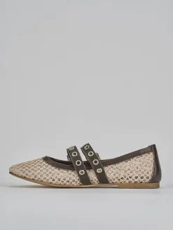 Ballerine tacco 1cm pelle beige