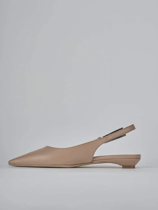 Ballerine tacco 2cm pelle marrone