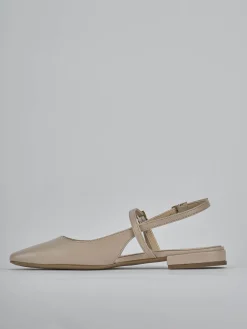 Ballerine tacco 1cm pelle beige
