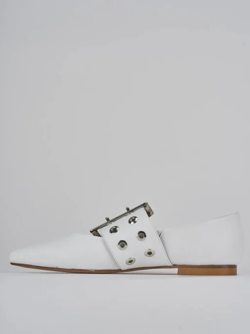 Ballerine tacco 1cm pelle bianco