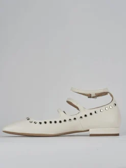 Ballerine tacco 1cm pelle bianco