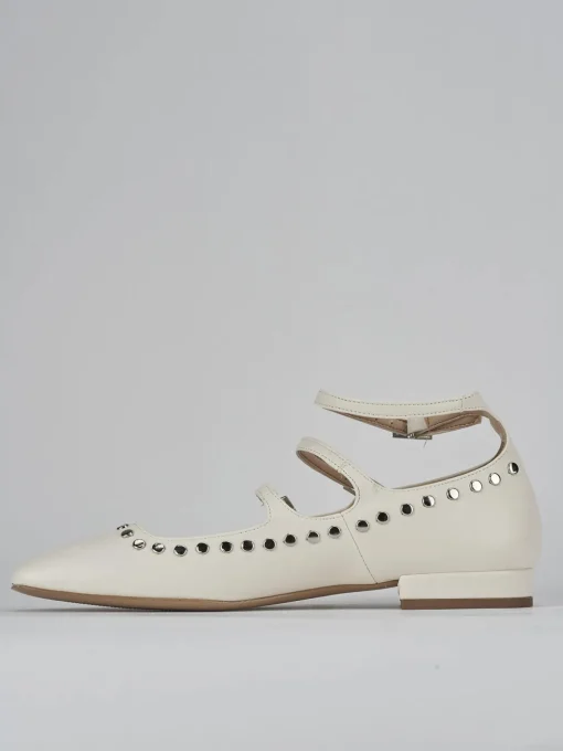 Ballerine tacco 1cm pelle bianco