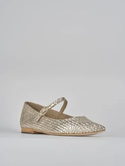 Ballerine tacco 1cm pelle oro