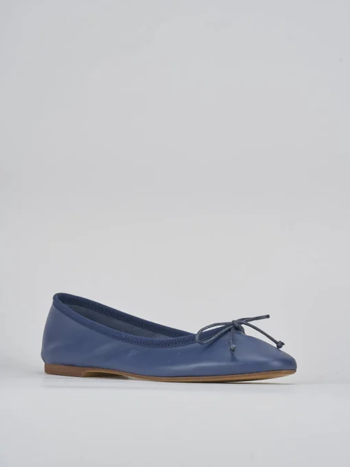 Ballerine tacco 1cm pelle blu