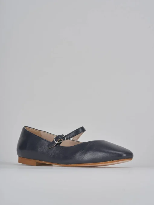 Ballerine tacco 1cm pelle blu