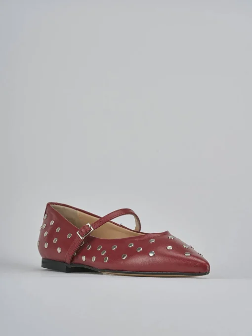 Ballerine tacco 1cm pelle rosso