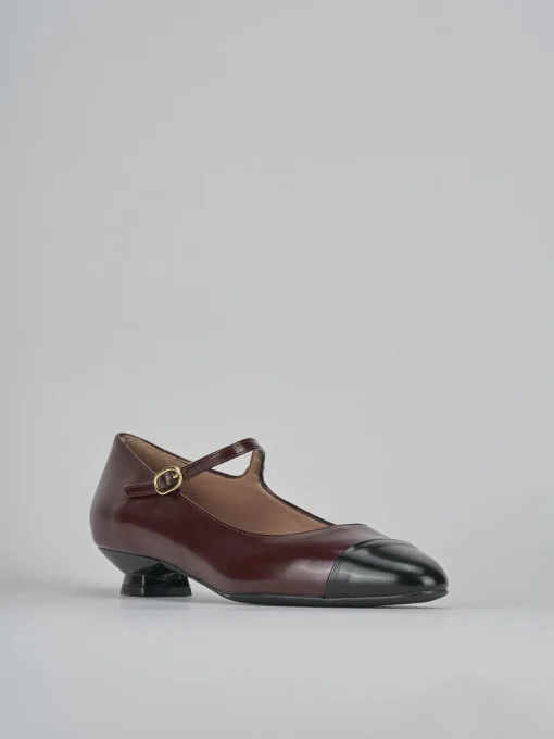 Ballerine tacco 3cm pelle bordo'