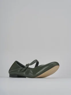 Ballerine tacco 1cm pelle verde