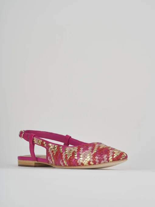 Ballerine tacco 1cm pelle rosa