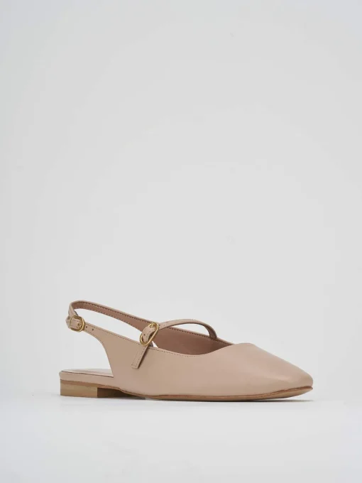 Ballerine tacco 1cm pelle rosa