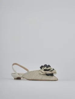Ballerine tacco 2cm pelle beige