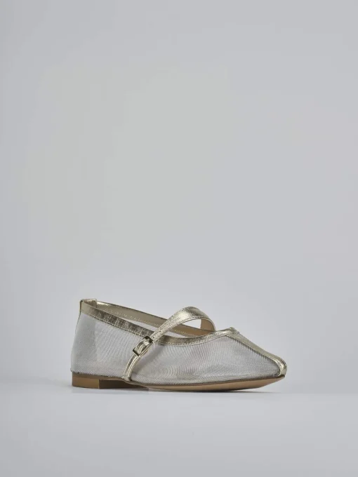 Ballerine tacco 1cm pelle oro