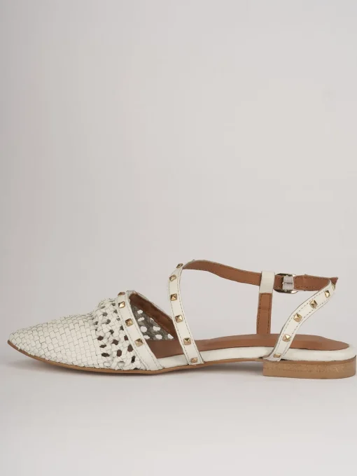 Ballerine tacco 1cm pelle bianco