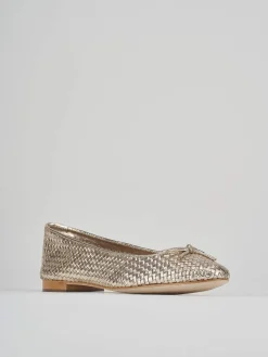 Ballerine tacco 1cm pelle oro