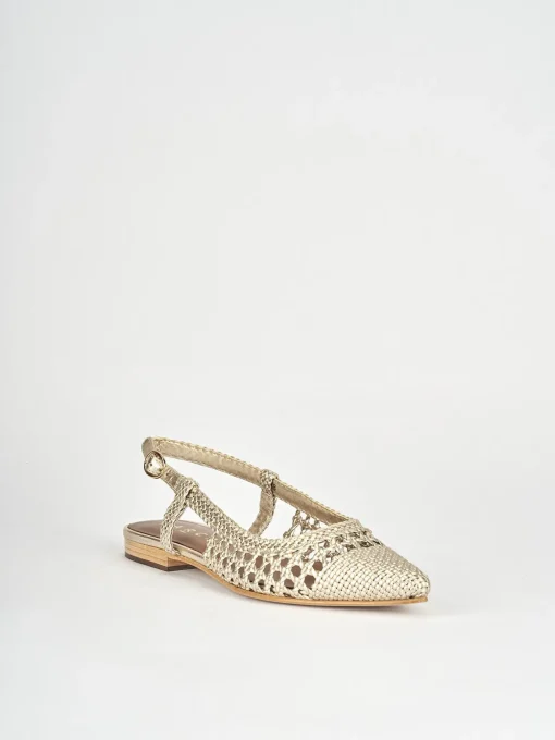 Ballerine tacco 1cm pelle oro