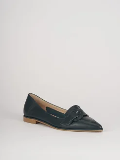 Ballerine tacco 1cm pelle blu