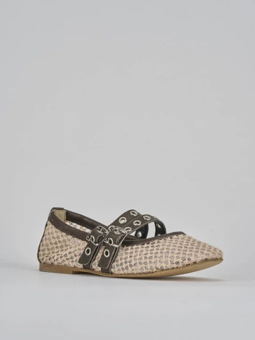 Ballerine tacco 1cm pelle beige