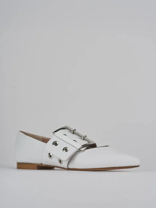 Ballerine tacco 1cm pelle bianco