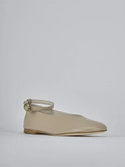 Ballerine tacco 1cm pelle beige